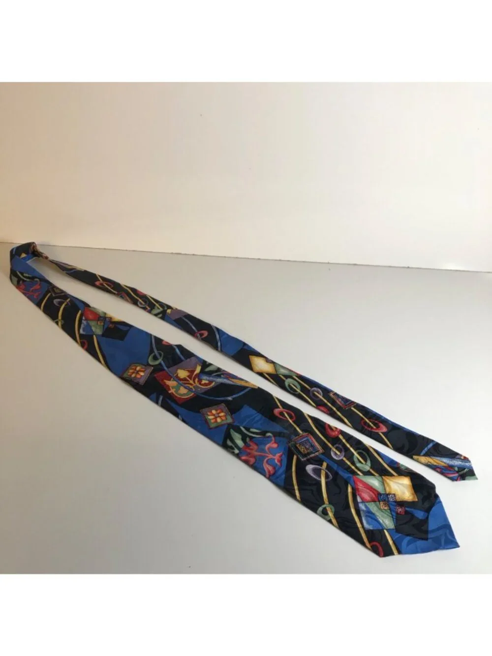 Carlo Palazzi Studio Silk Tie Black Colorful Mens Necktie Office Artistic Fun